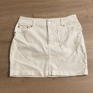 Forever 21 White Jean Mini Skirt
